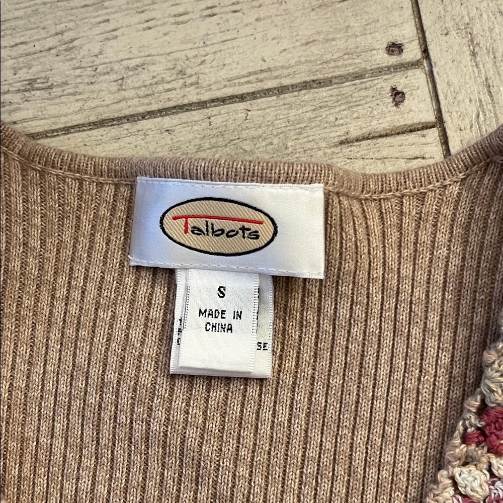 Talbots Multicolor Crochet Pattern Sweater - image 6